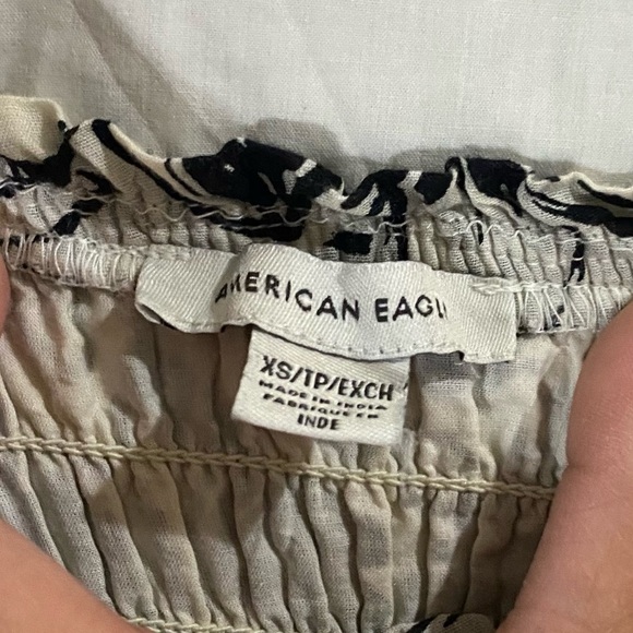 Americam Eagle off shoulder blue floral midi summer fairy dress size XXS - Picture 9 of 9